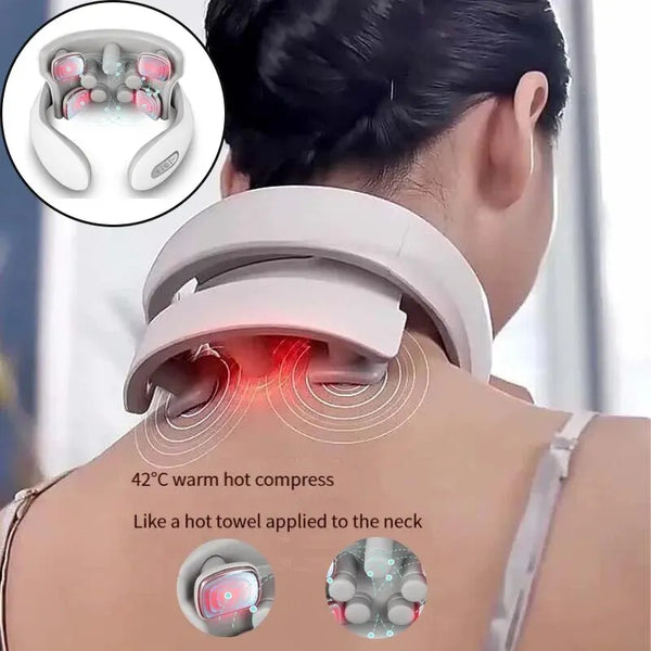 Neck Massage Intelligent Charging Heating Hot Pressing Magnetic Pulse Fashion Multi User Usage Portable Pulse Neck Massager