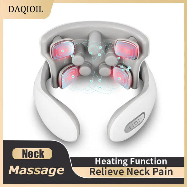 Vibration Neck Masssger Rechargeable Low Frequency Pulse Cervical Massager Smart Electric Neck Massager Hot Compress Massage