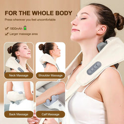 Foreverlily Neck And Shoulder Massager Wireless Neck And Back Shiatsu Kneading Massager Neck Cervical Relaxing Massage Shawl